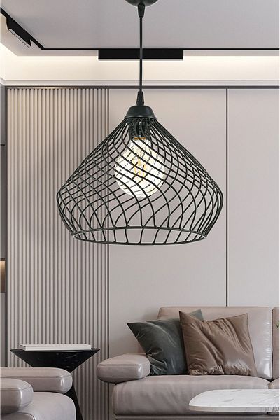 DEDE SINGLE WAVY PENDANT CHANDELIER BLACK