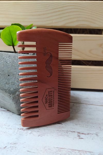 Nano Absolute مشط رجالي G-105 - مشط اللحية والشارب، مشط خشبي، مشط خشبي، العناية باللحية