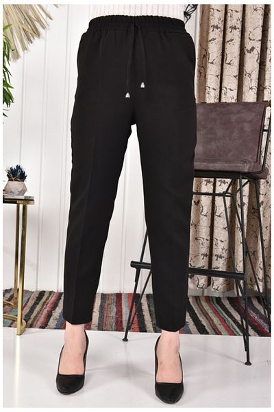 GGMM DABIL FABRIC PANT WITH ELASTIC WAIST