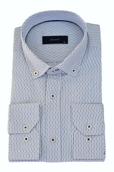 ADVANTE Men's Classic Long Sleeve Striped Shirt BGL-ST03510