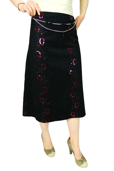 Eflatun Low-cut Thesna Velvet Sequin Embroidered Skirt 2178