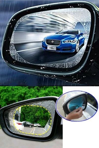 OMAC 2 Pieces of Auto Exterior Mirror - Rain Slider Film, Waterproof Fog and Side Rearview Mirror