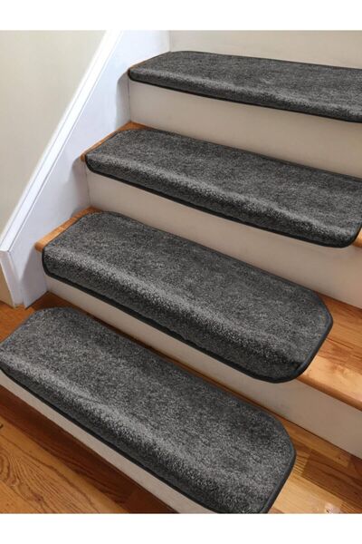 Stepmat Koyu Füme Kendinden Yapışkanlı Merdiven Basamak Paspası / Halısı