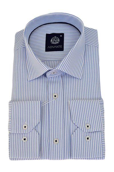 ADVANTE Men's Classic Long Sleeve Striped Shirt BGL-ST03506