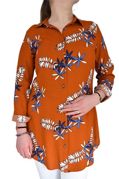 Nazal Women's Tunic Leaf Patterned Almira Bgl-st01095