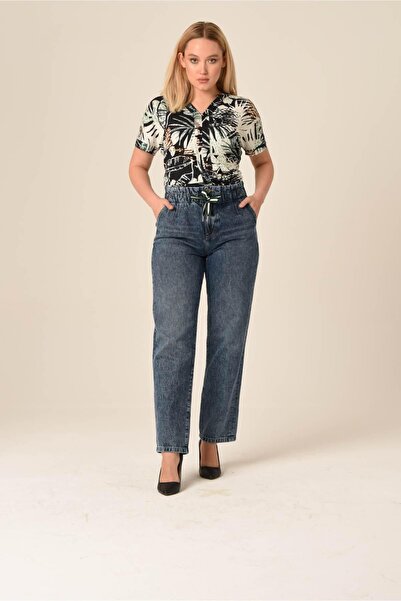 KAMİLKUNDURA KADIN MOM PAÇA TAŞLI JEANS