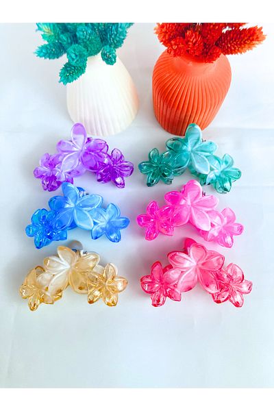 PREGIO Women's 6-Piece Large Size Non-Slip Tight Lotus Flower Bun Peg Hair Clip