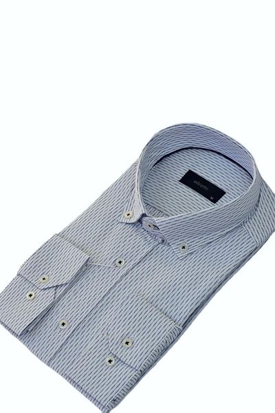 ADVANTE Men's Classic Long Sleeve Striped Shirt BGL-ST03510