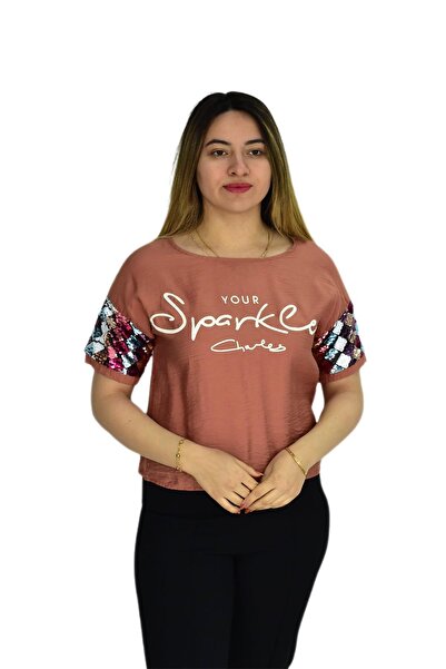 Fİ-HA-HA Kadın Payet Kol Pullu Bluz 19049