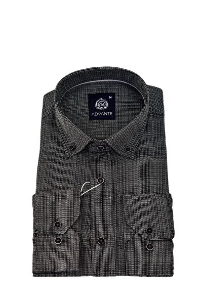 ADVANTE Чоловіча класична сорочка з довгими рукавами з плетеного полотна BGL-ST03508