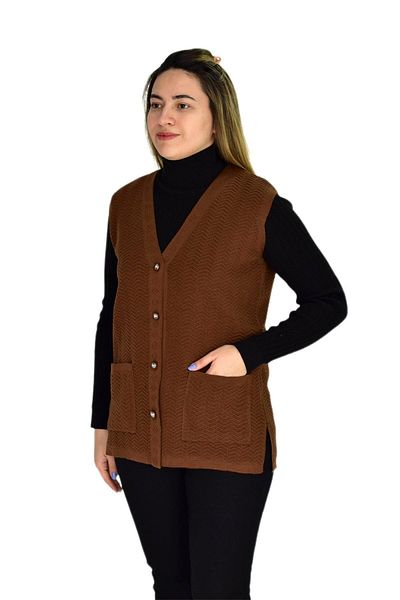 Çalıkuşu Дамски трикотажен елек с джобове BGL-ST03343