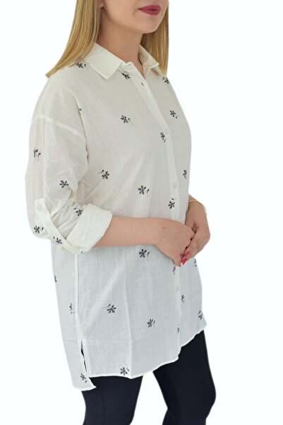 She Women's Cream Floral Shirt 71321 Bgl-st02905