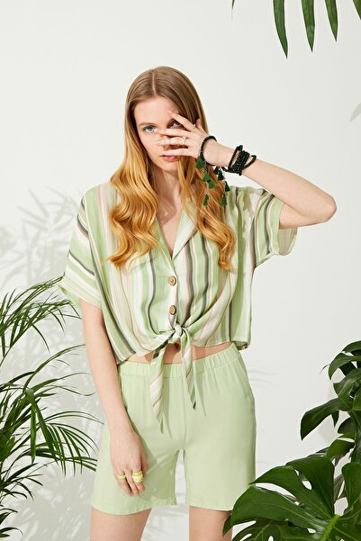 ENNA MODA 100% Viscose Woven Fabric Premium Pocketed Shorts Set, Downhill Summer Pajama Set