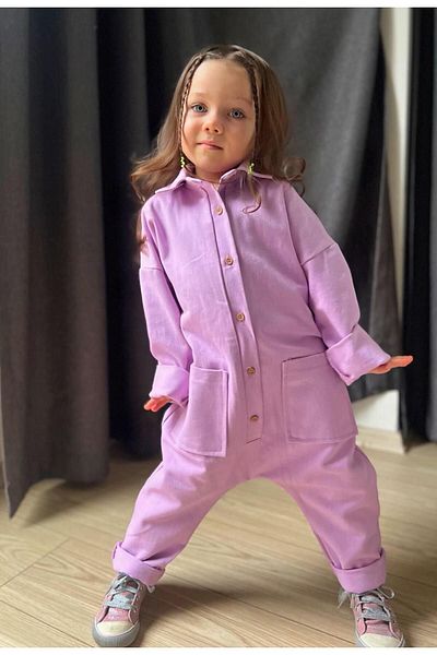 bohemiankids baby wear Лилав гащеризон за момичета с дълъг ръкав
