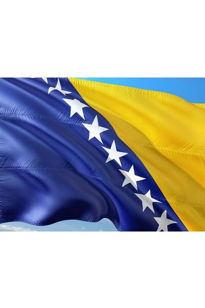 ZC Bayrak Bosna Hersek Milli Gönder Bayrağı 70x105 Cm Raşel Dijital Baskı