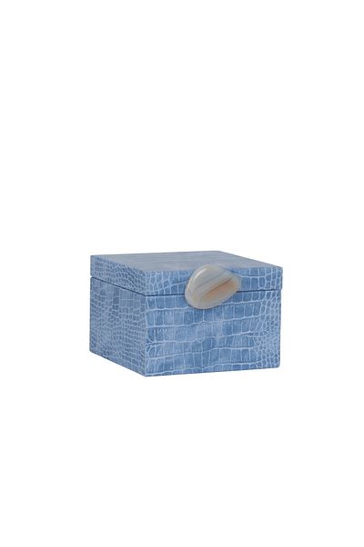 MOENAStudio Moena Studio Decorative Crocodile Pattern Small Size Blue Color Faux Leather Box