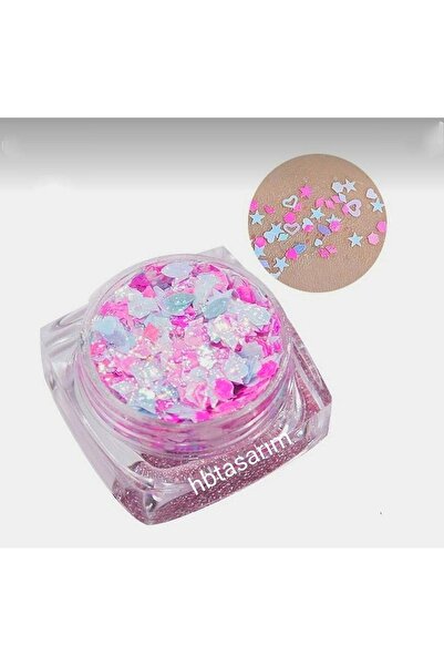 hbtasarim Yıldız glitter kalp şekilli
