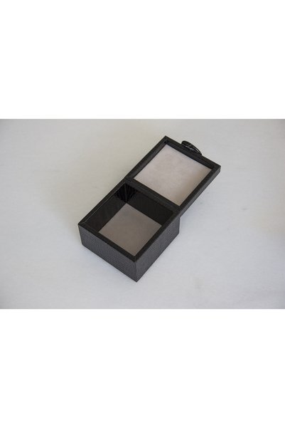MOENAStudio Moena Studio Decorative Crocodile Patterned Small Size Black Color Faux Leather Box