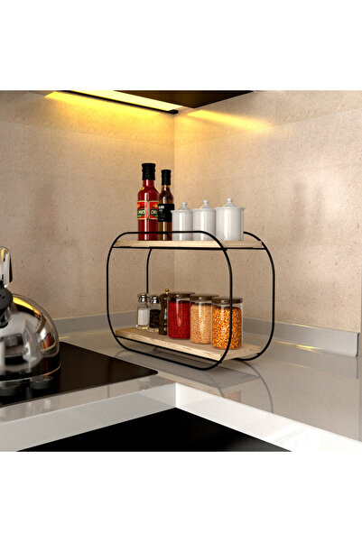 Asey Home منظم ديكور سلكي متعدد الأغراض - رف بيضاوي، سطح مكتب خشبي، مجموعة رف...