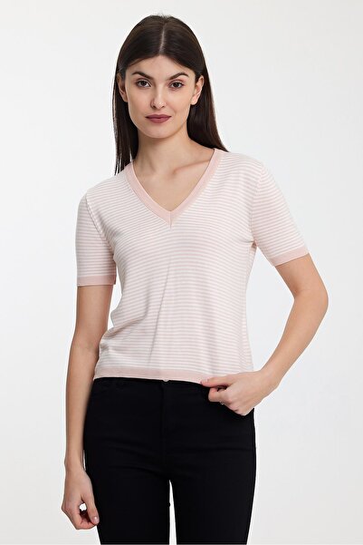 ALEXANDERGARDI V-izrez Prugasto pletenina T-shirt - A92062-S