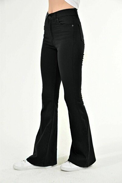 geenz manifacture Yakamoz  Ispanyol Paça Likralı Kot Pantolon Yüksek Bel Flare Jeans Toparlayıcı  Extra Rahat
