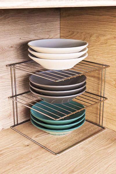 Feronyahome & Garden Ράφι για πιάτα 2 επιπέδων, ράφι για πιάτα κουζίνας και πάγκου οργάνωσης