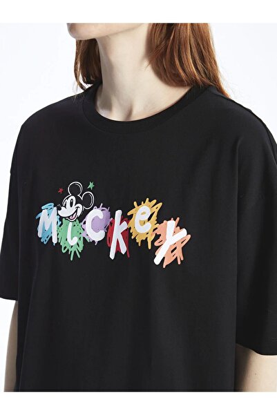 LC Waikiki XSIDE Crew Neck Mickey Mouse Printed Short Sleeve Women's T-Shirt