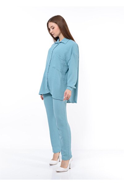 Nuseel طقم قميص وسروال Aerobin نسائي من الأسفل والأعلى مكون من قطعتين باللون ...