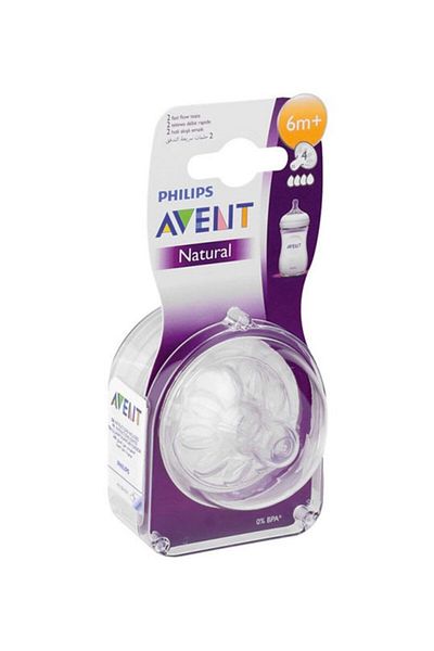 Philips Avent Natural Bottle Nipple 2-Pack 4 Holes, 6m+