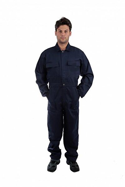 Katar Market İş Elbisesi, Iş Tulumu, Boy Tulum Lacivert Kollu M
