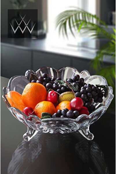 İnova Home Decor Ayaklı Cam Kase Meyvelik - Çerezlik