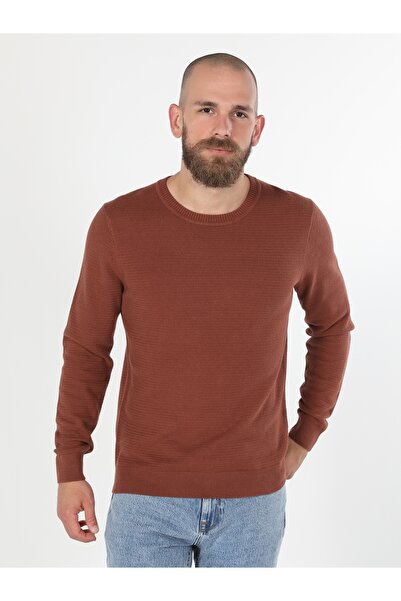 Colin's Orange Crew Neck Regular Fit Men's Sweater - Cl 1046786