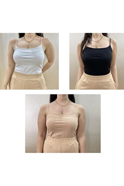 Betimoda Women's Cotton Crop Top Strappy Bustier 3 Pieces