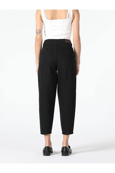 Colin's Pantaloni negri pentru femei cu talie înaltă Baggy Fit - Cl1057270