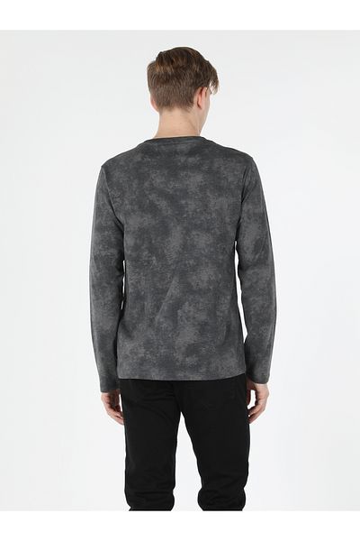 Colin's Anthracite Crew Neck Long Sleeve Men's T-Shirt - Regular Fit Cl 1057371