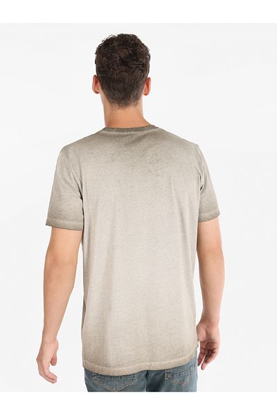 Colin's Beige Color - Crew Neck Printed Men's Short Sleeve T-Shirt (Regular Fit)
