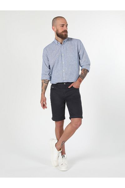 Colin's Cămașă Regular Fit Gât Albastru Cămașă cu mânecă lungă pentru bărbați Cl 1058812