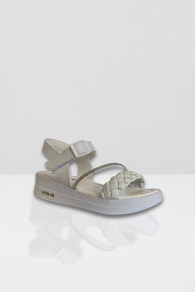 kabkabi Sandale de vară ortopedice strălucitoare pentru fete - cravată ușoară cu velcro, talpă plată