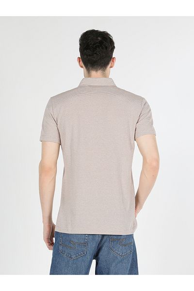 Colin's Ανδρικό κοντομάνικο μπλουζάκι μπεζ Regular Fit Polo Neck - Cl 1058657