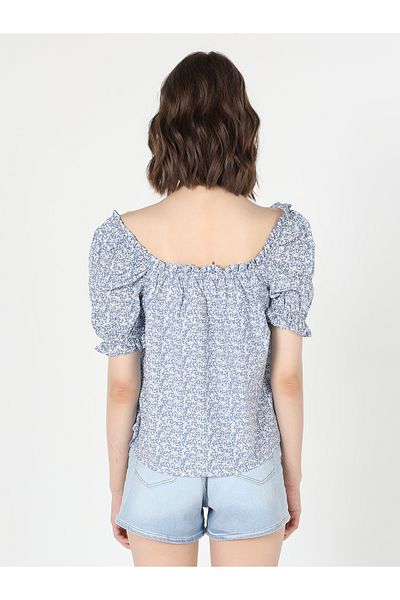 Colin's Imprimat Floral - Cămașă De Damă Albastră Cu Detaliu Umăr Cl 1058769