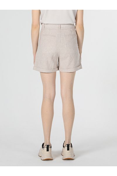 Colin's High Waist Beige Women's Shorts - Regular Fit Cl 1058782