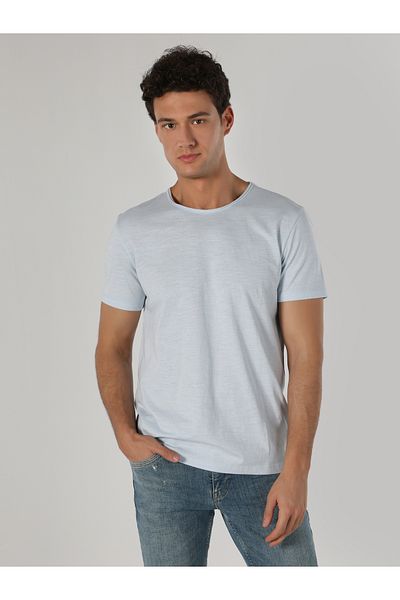 Colin's Regular Fit Crew Neck Basic Blue Men's Short Sleeve T-Shirt Cl 1058580