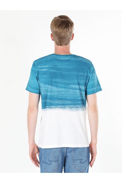 Colin's Tricou cu mânecă scurtă pentru bărbați, cu decolteu rotund, albastru Cl1058707