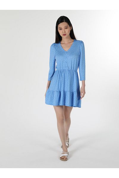 Colin's Rochie de damă albastru cu buline, cu croiala normală, Cl 1057877