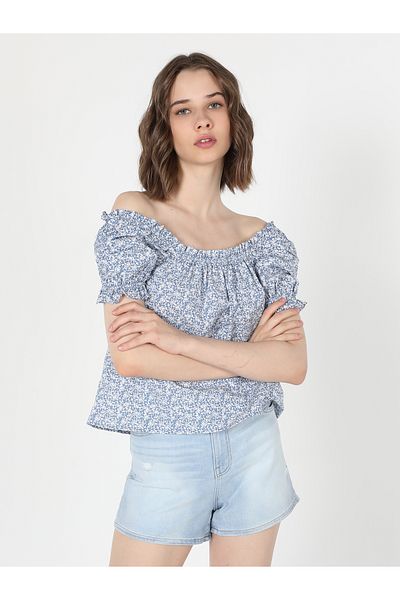 Colin's Imprimat Floral - Cămașă De Damă Albastră Cu Detaliu Umăr Cl 1058769