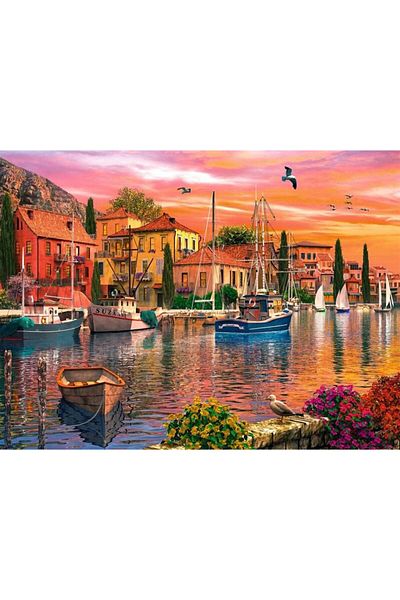 MARCEL SANAT Supreme Evening Diamond Mosaic Painting in the Beach Town 69x51cm