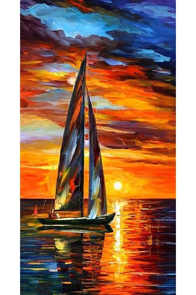 MARCEL SANAT Leonid Afremov Sailing Diamond Mosaic Painting 30x55cm