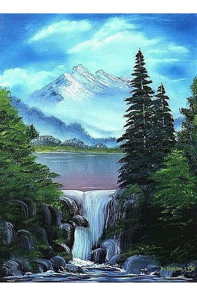 Marcel Kristal Tablo Mountain And Lake Scenery Marcel Art Diamond Mosaic Painting 56x74cm