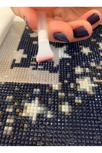 Marcel Kristal Tablo Çoklu Elmas Mozaik Taş Tutma Ucu 2'li Set