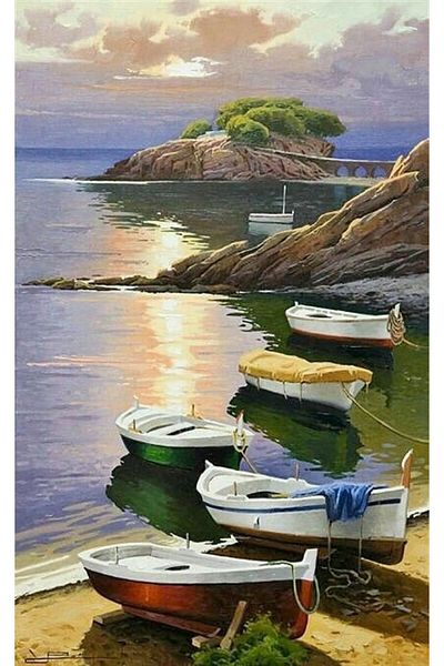 MARCEL SANAT Beach And Boats Pixart Art Diamond Mosaic Painting Diamond Turkey 41*66